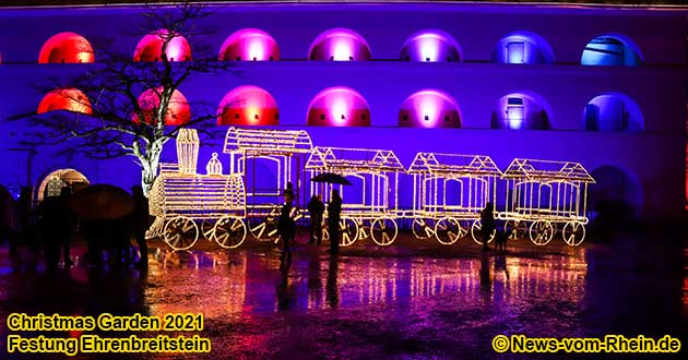 Christmas Garden is a popular Christmas event at Ehrenbreitstein Fortress above Koblenz.